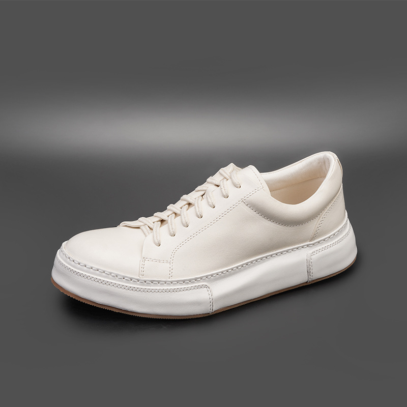 vibram高端马皮白色运动休闲板鞋春夏舒适透气男鞋